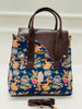 Blue Floral Office Tote Bag