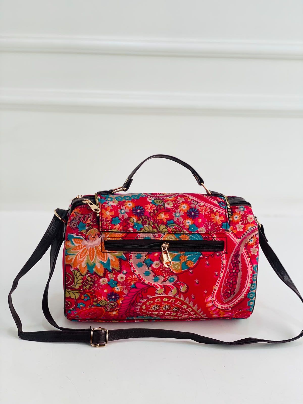 berry paisley large satchel bag