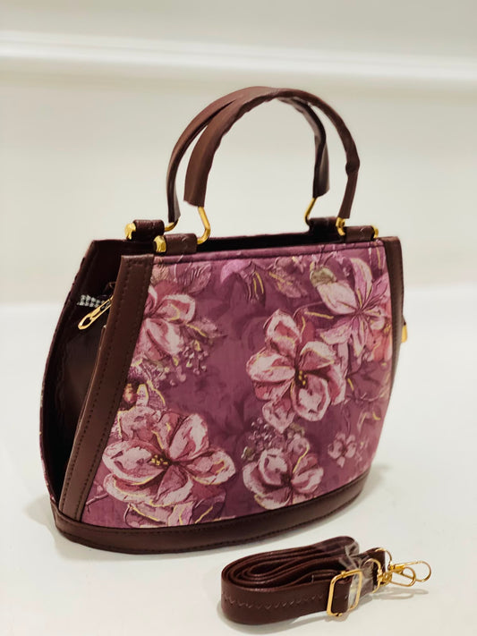 Violet Bloom Satchel Bag