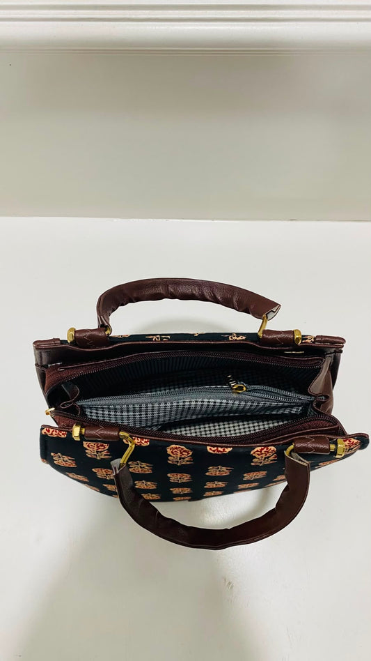 Midnight Floral Satchel Bag