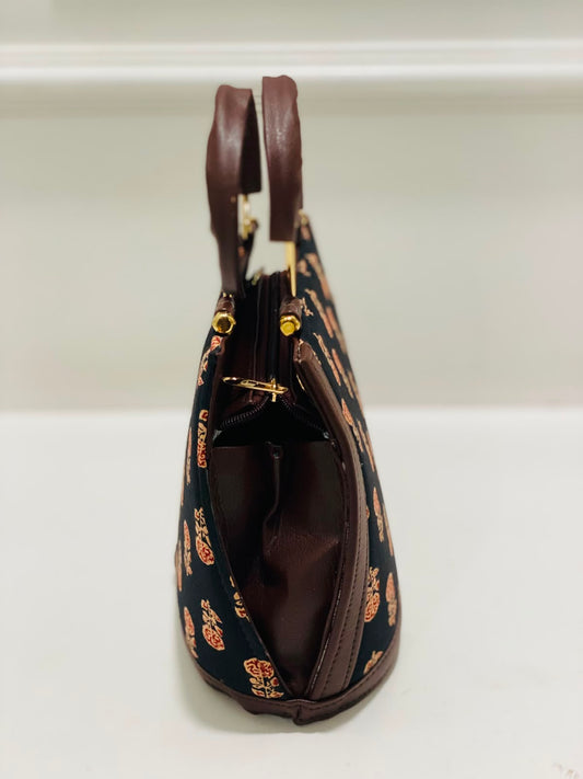 Midnight Floral Satchel Bag