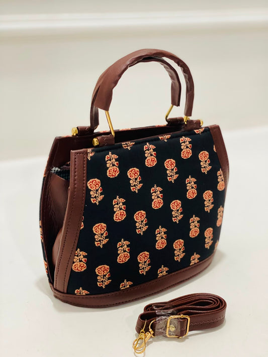 Midnight Floral Satchel Bag