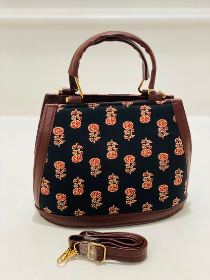 Midnight Floral Satchel Bag