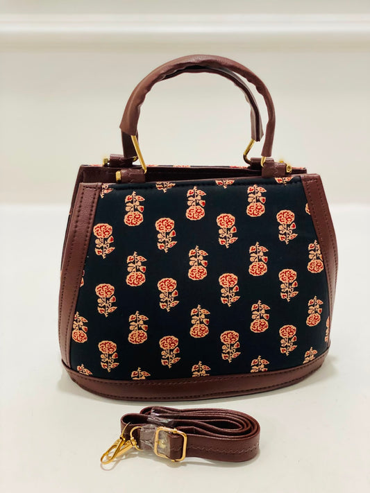 Midnight Floral Satchel Bag