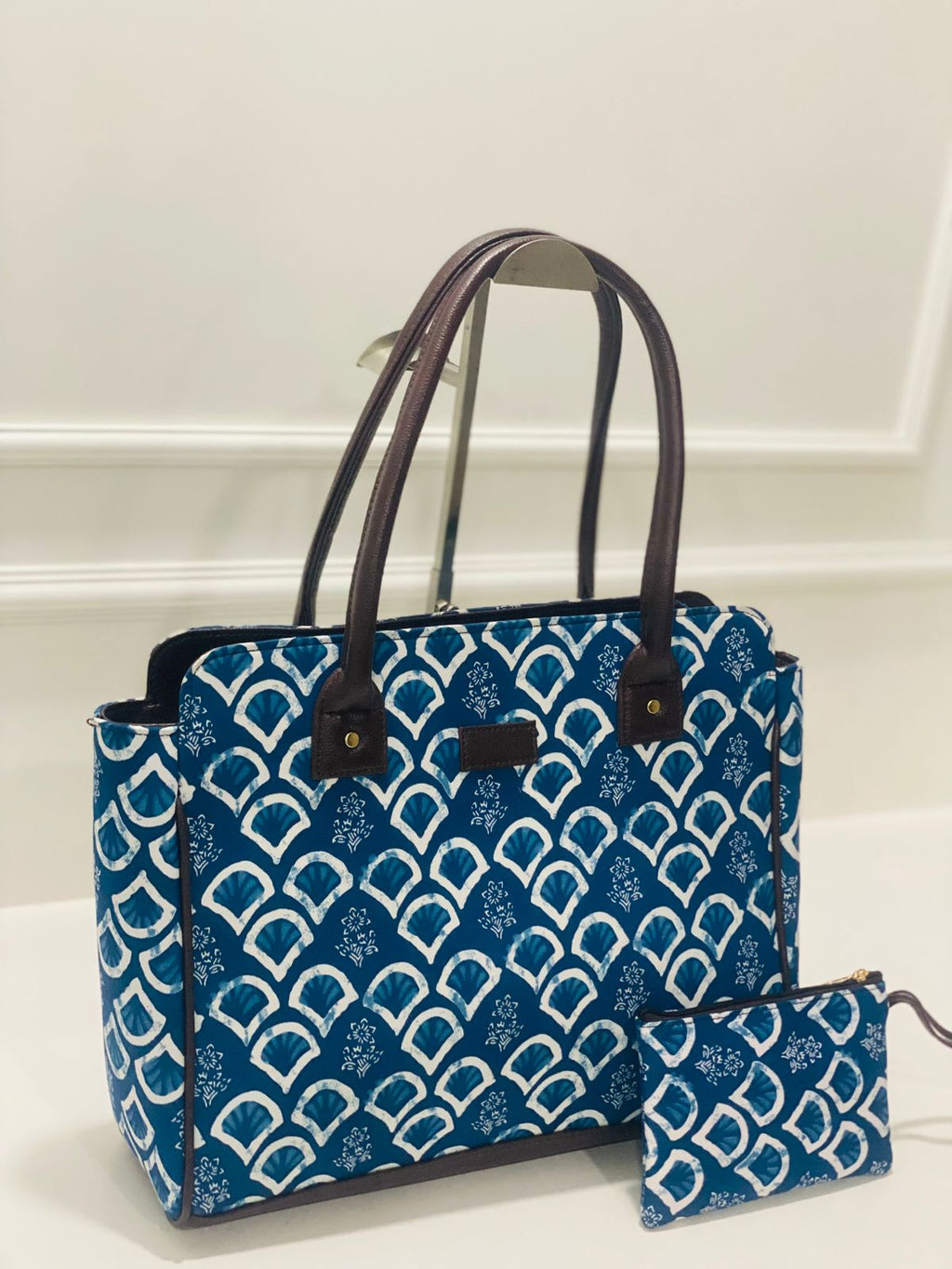 Aqua Blue  Spacious Classic Office bag with laptop partition