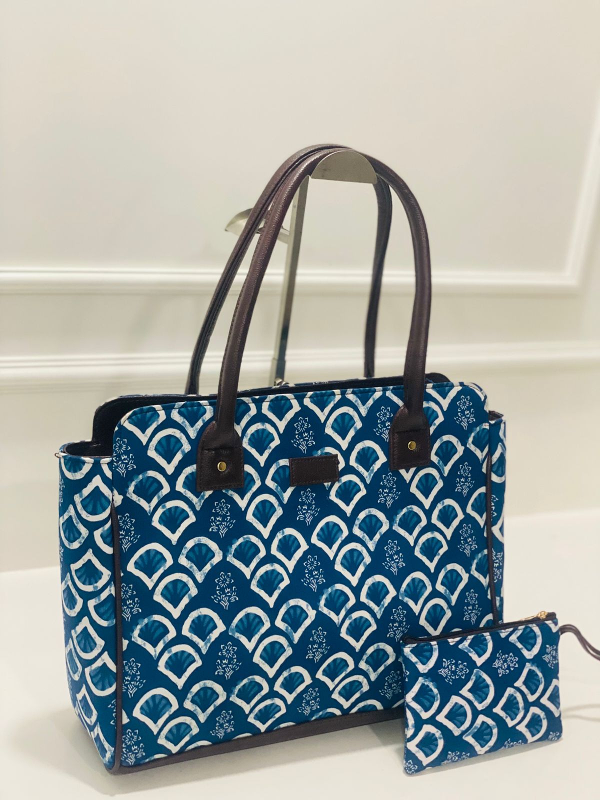 Aqua Blue  Spacious Classic Office bag with laptop partition