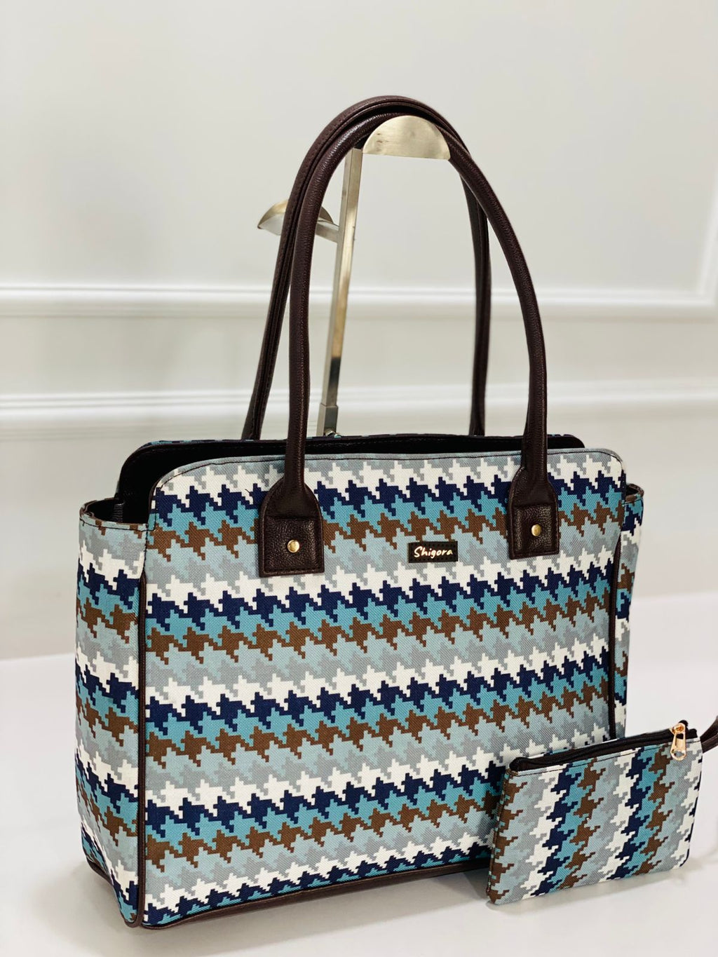 Tidal Wave Print Spacious Classic Office bag with laptop partition