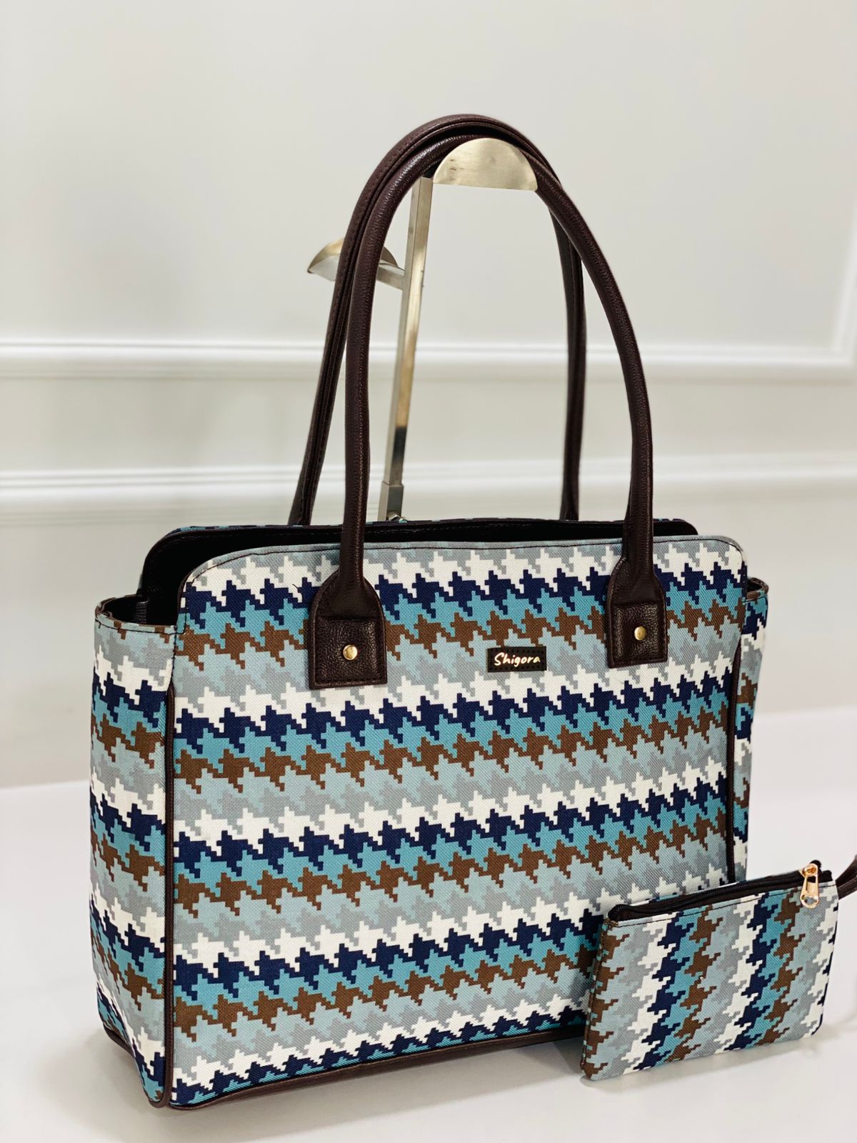 Tidal Wave Print Spacious Classic Office bag with laptop partition