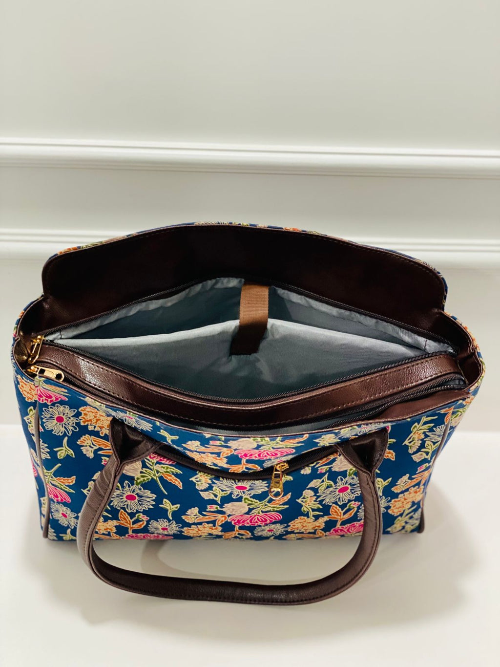 Dark Indigo Blue Spacious Classic Office bag with laptop partition