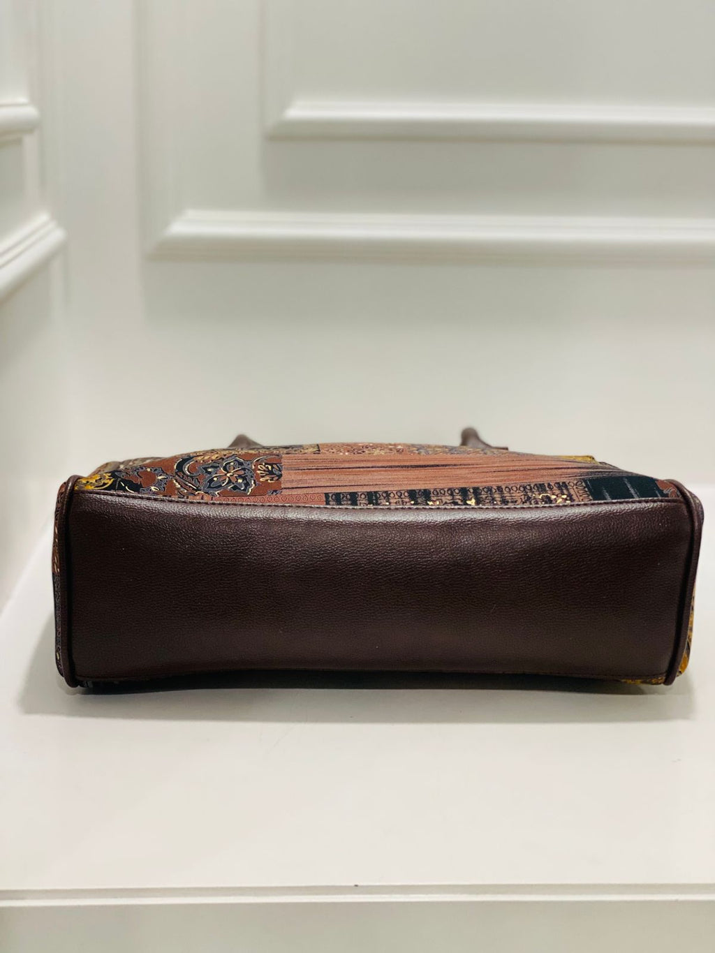 coffee brown spacious classic office bag with laptop partition