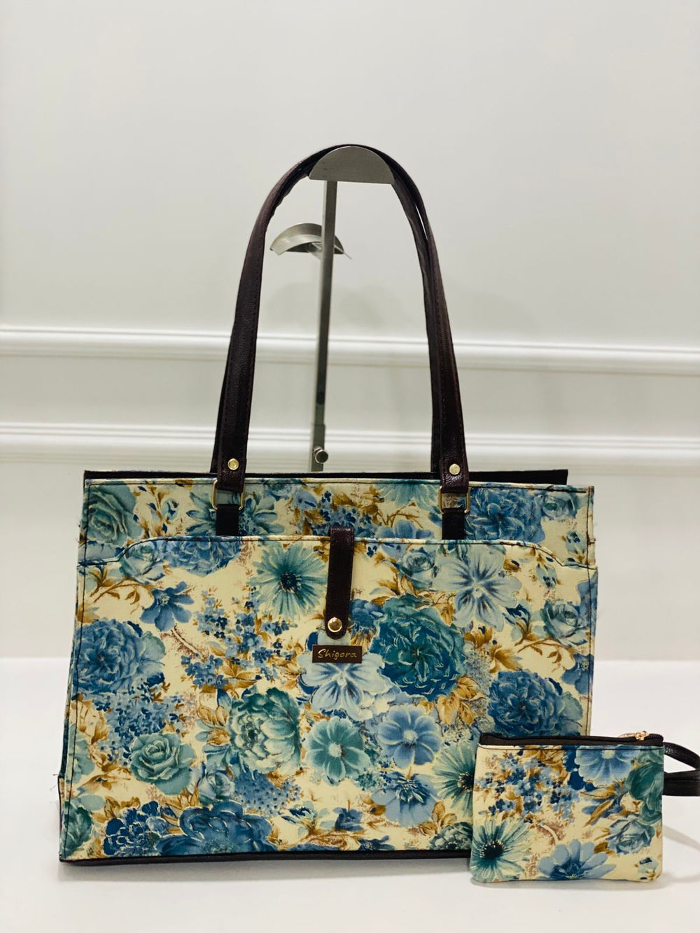Aqua Blue Statement Laptop Bag