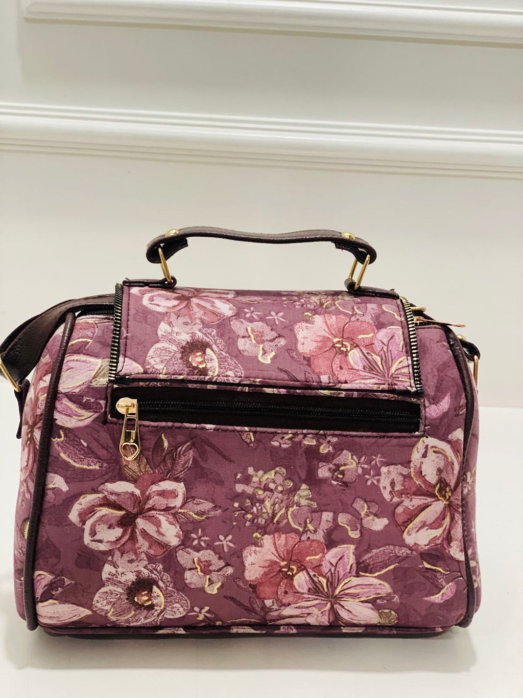 Premium Mauve Pink Sling Bag with Gold Tone Lock