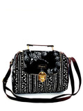 Midnight chalk designer satchel bag medium size