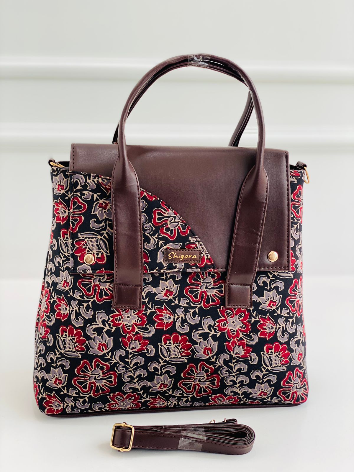 Premium Cotton Office Tote Bag – Lightweight Vegan Leather Laptop Handbag