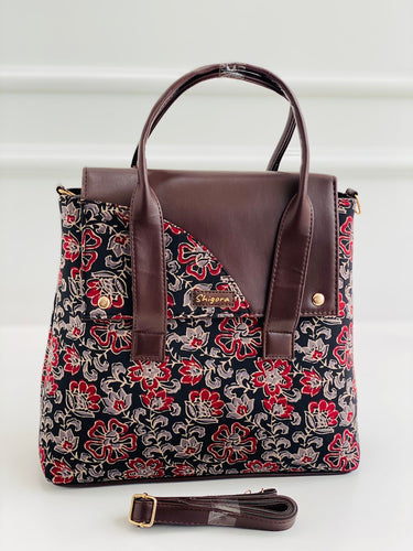 Premium Cotton Office Tote Bag – Lightweight Vegan Leather Laptop Handbag