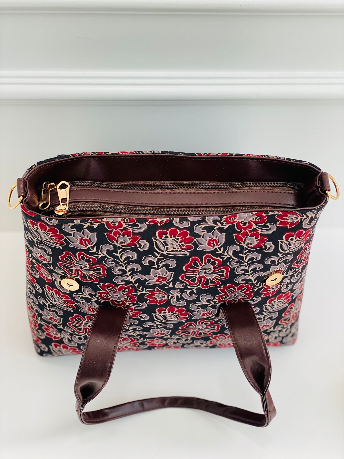 Premium Cotton Office Tote Bag – Lightweight Vegan Leather Laptop Handbag