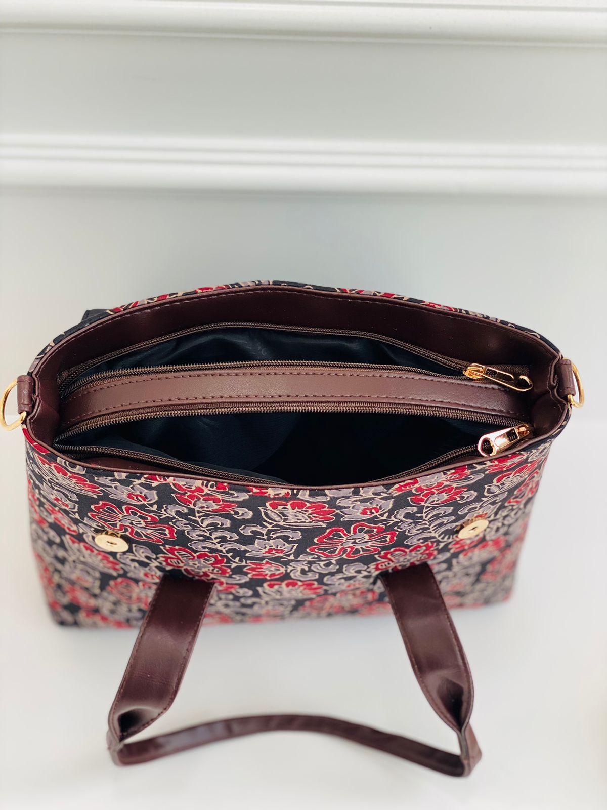 Premium Cotton Office Tote Bag – Lightweight Vegan Leather Laptop Handbag