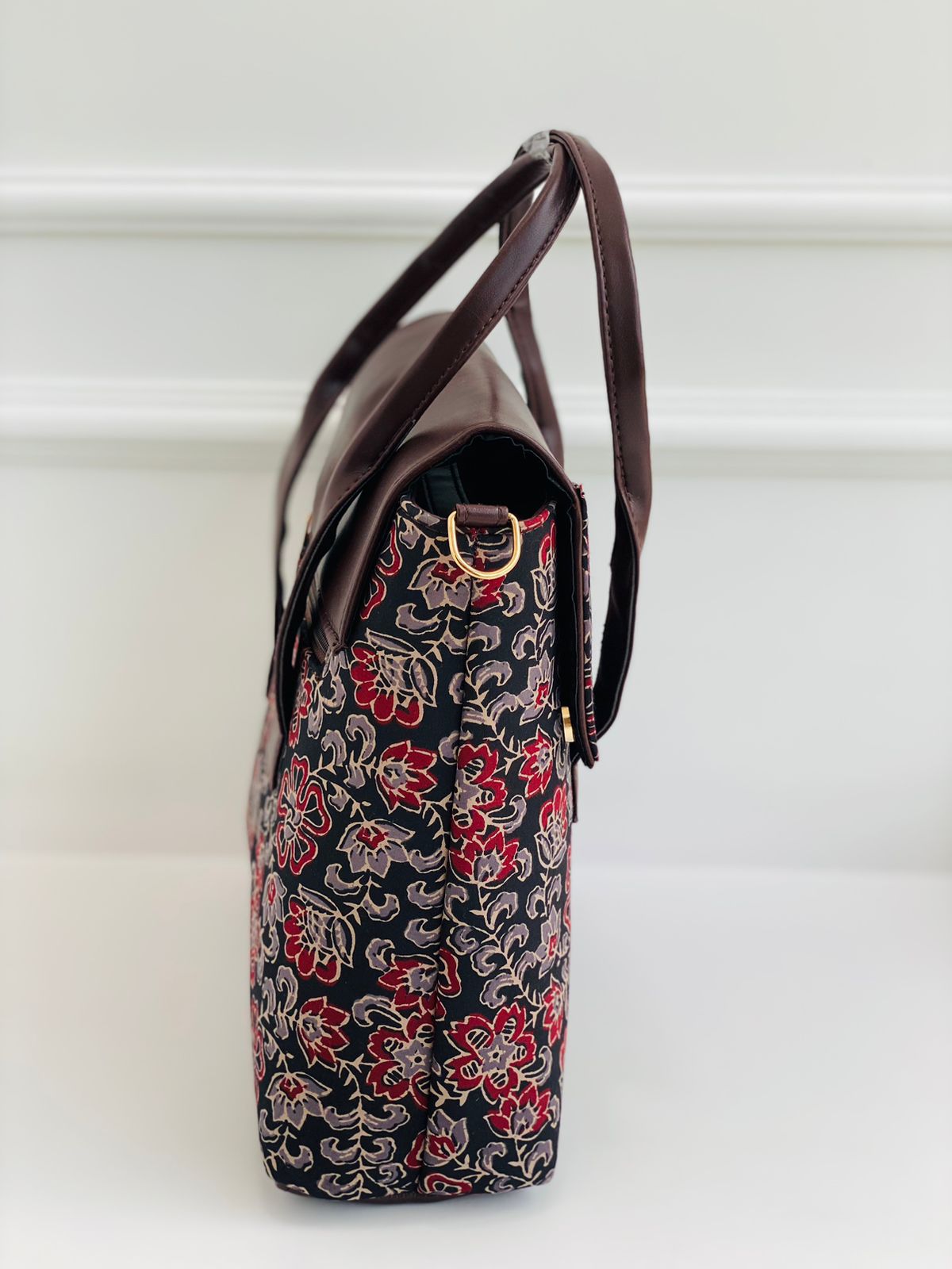 Premium Cotton Office Tote Bag – Lightweight Vegan Leather Laptop Handbag