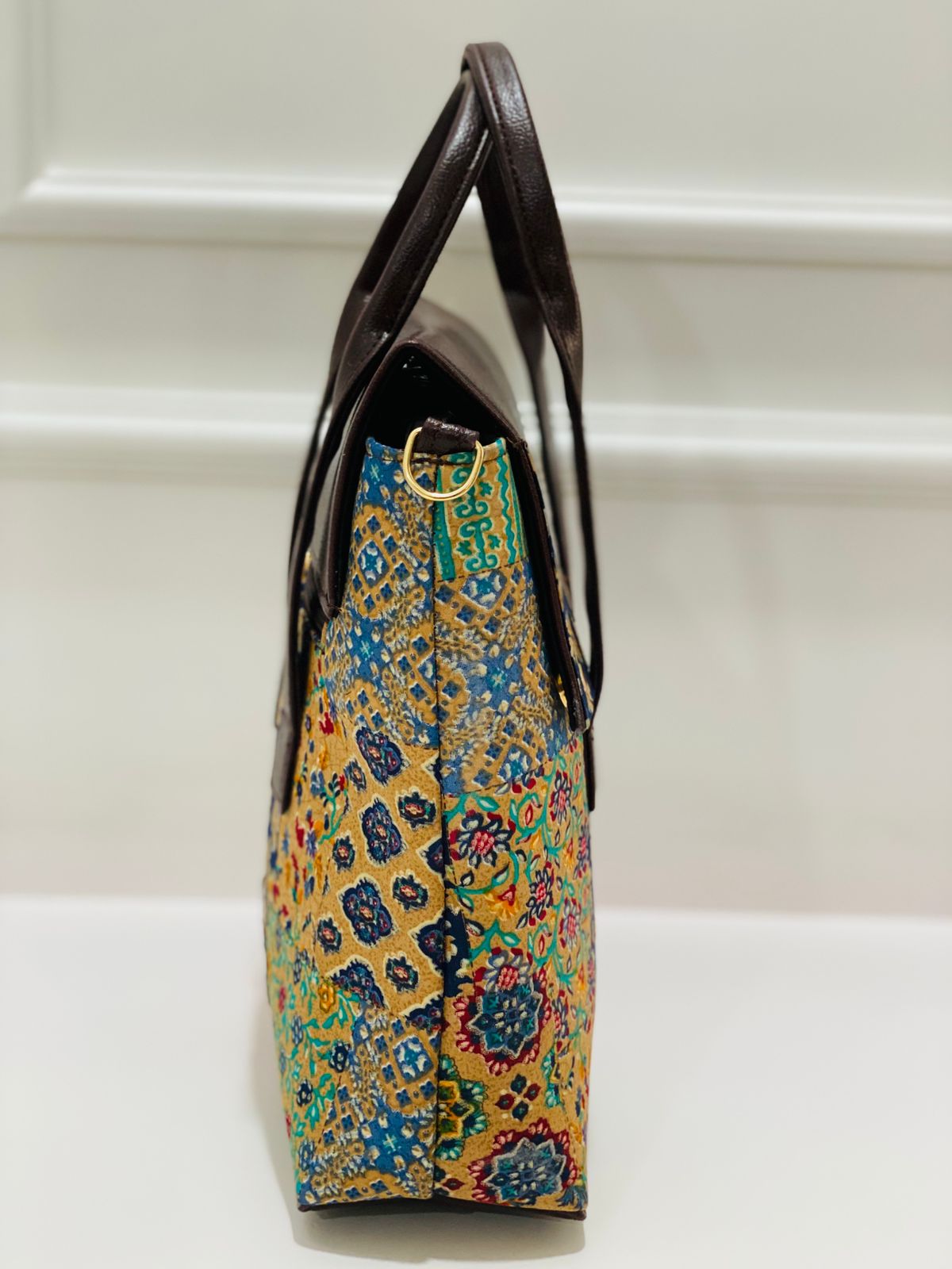 Premium Cotton Office Tote Bag – Yellow Peach Vegan Leather