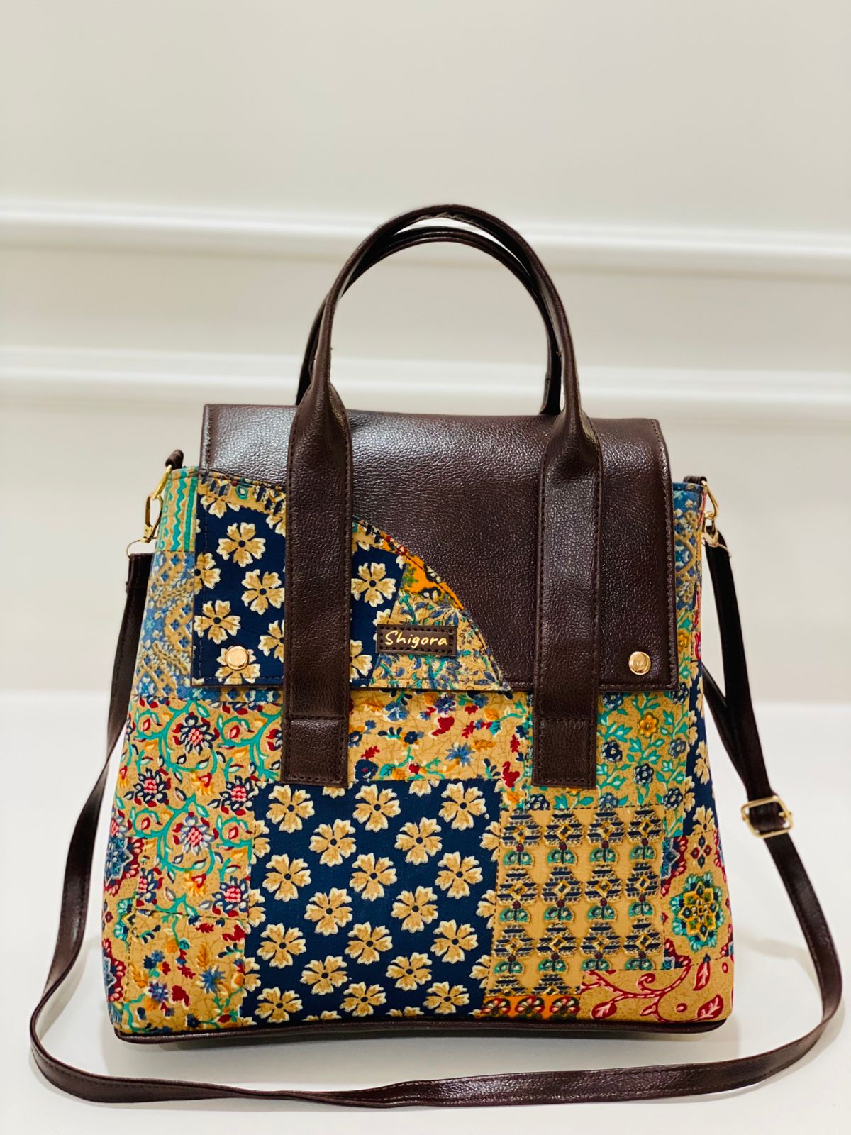 Premium Cotton Office Tote Bag – Yellow Peach Vegan Leather