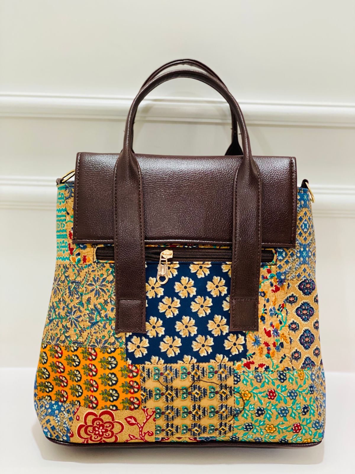 Premium Cotton Office Tote Bag – Yellow Peach Vegan Leather