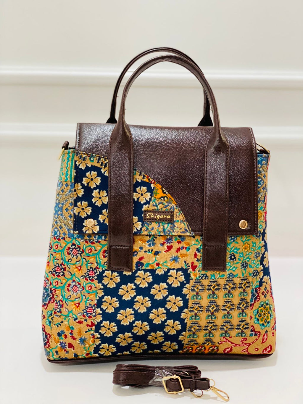 Premium Cotton Office Tote Bag – Yellow Peach Vegan Leather