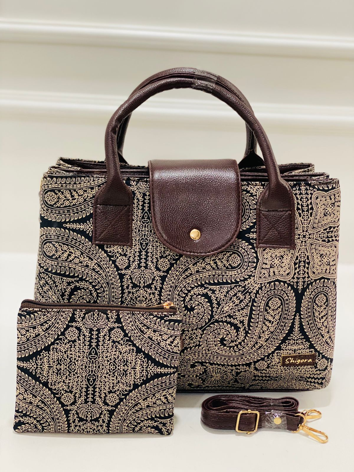 Black Mandala Triple Tier Bag by Shigora — product photo 1