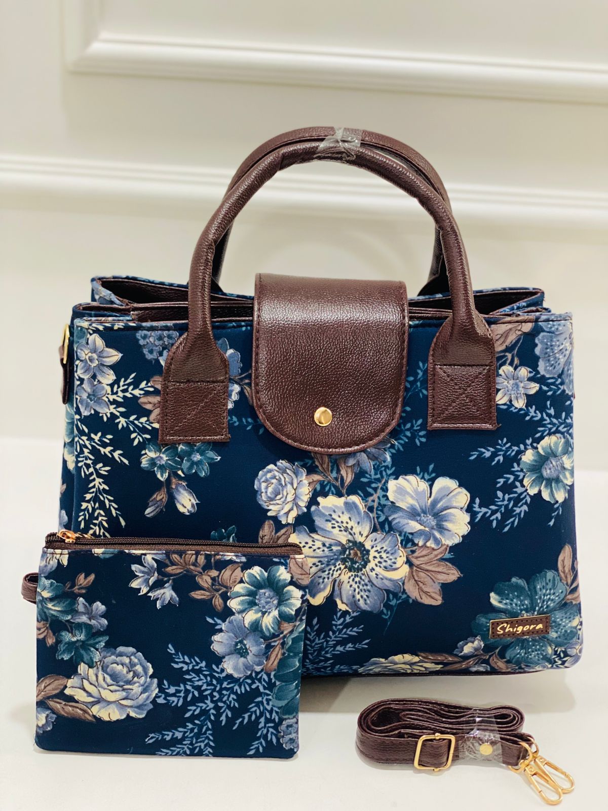 Blue Floral Triple Tier