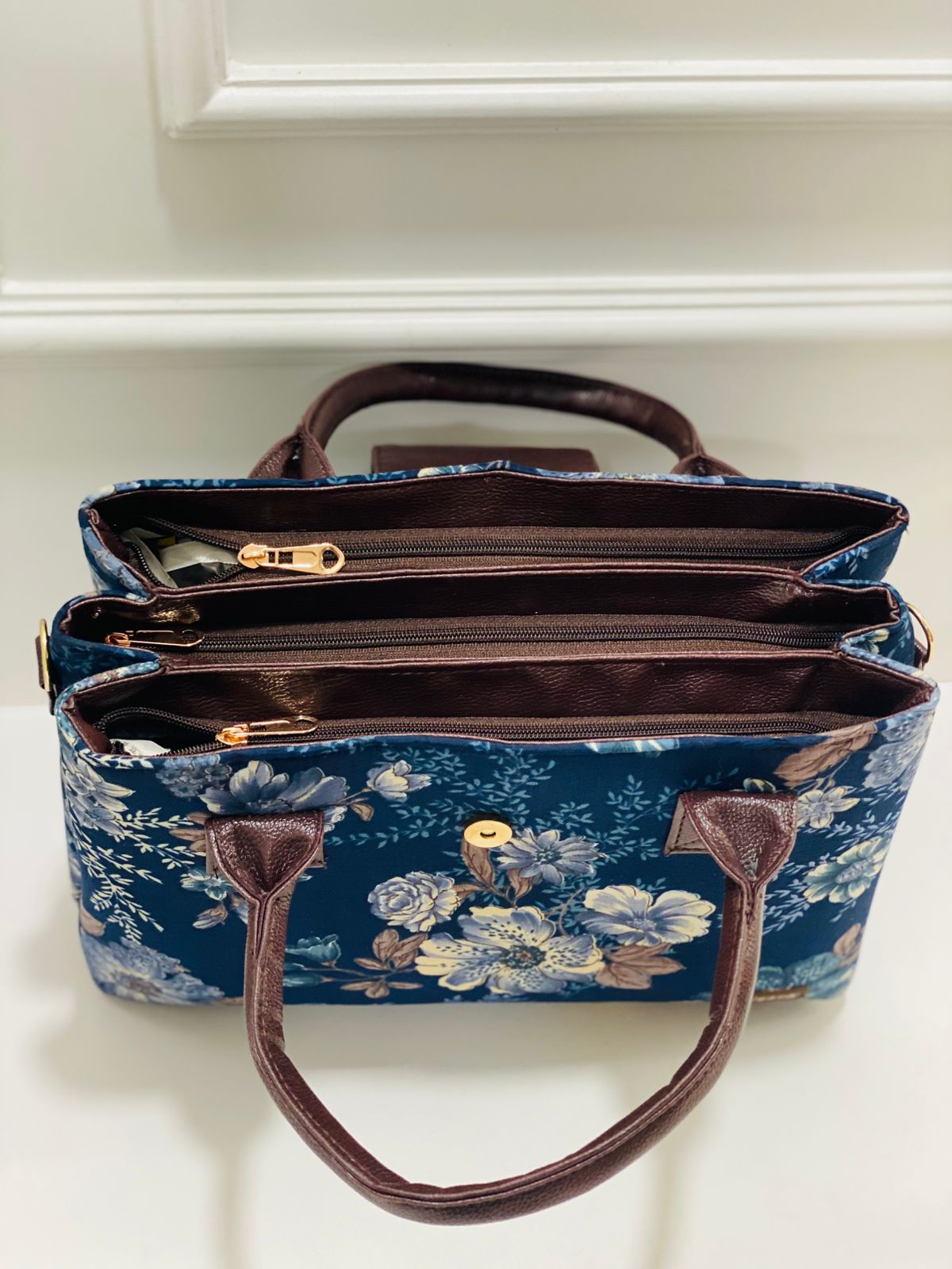 Blue Floral Triple Tier