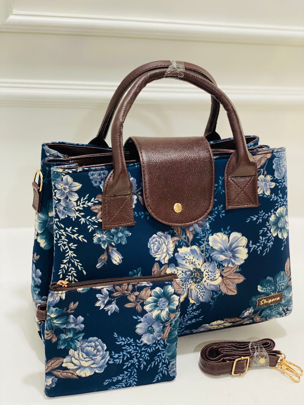 Blue Floral Triple Tier