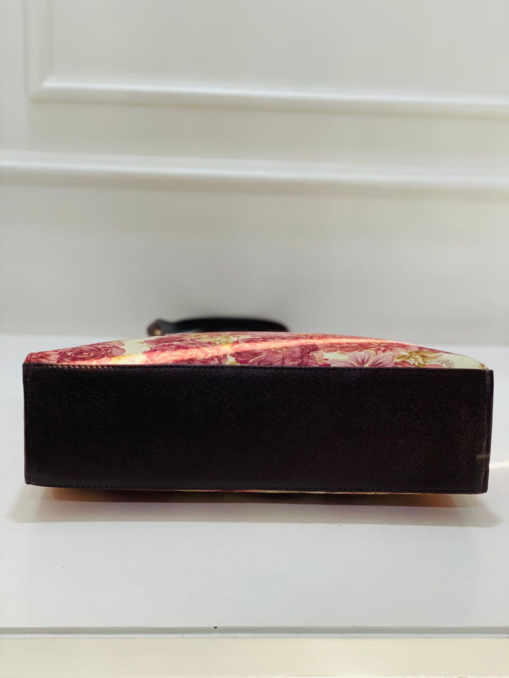 Pink Cream Multicolour Laptop Statement bag with Pouch