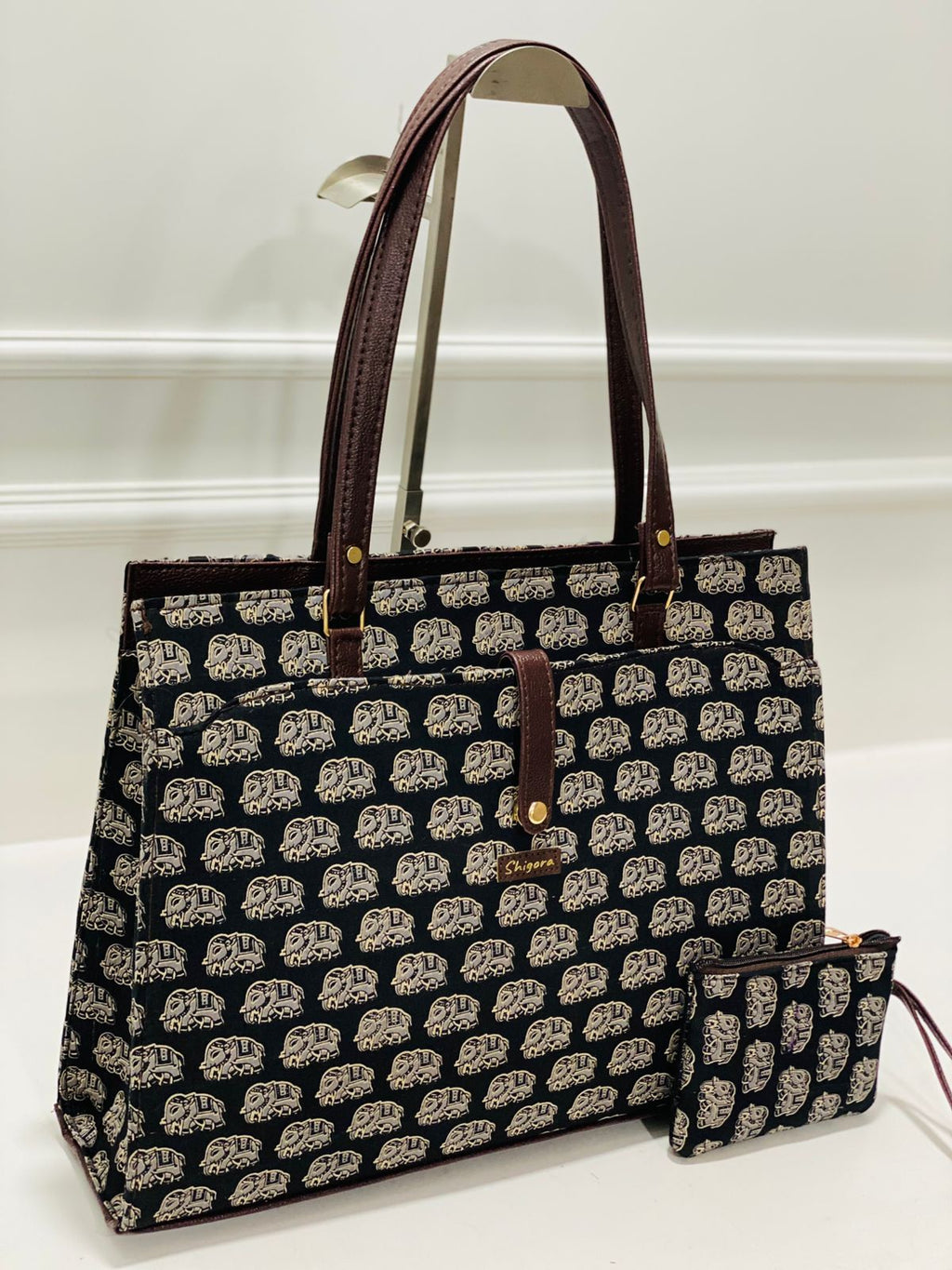 Tusky Black Laptop Statement bag with Pouch