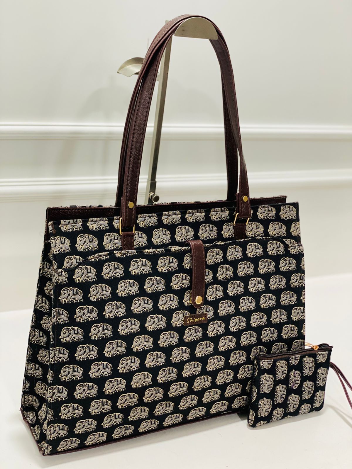 Tusky Black Laptop Statement bag with Pouch