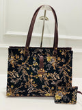 Autumn Bloom Jet Black Laptop Statement bag