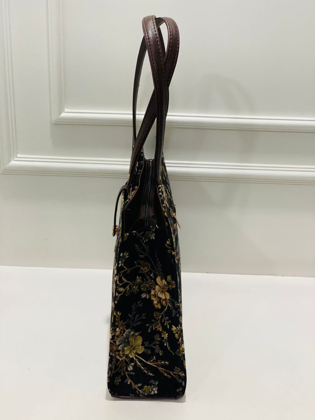 Autumn Bloom Jet Black Laptop Statement bag