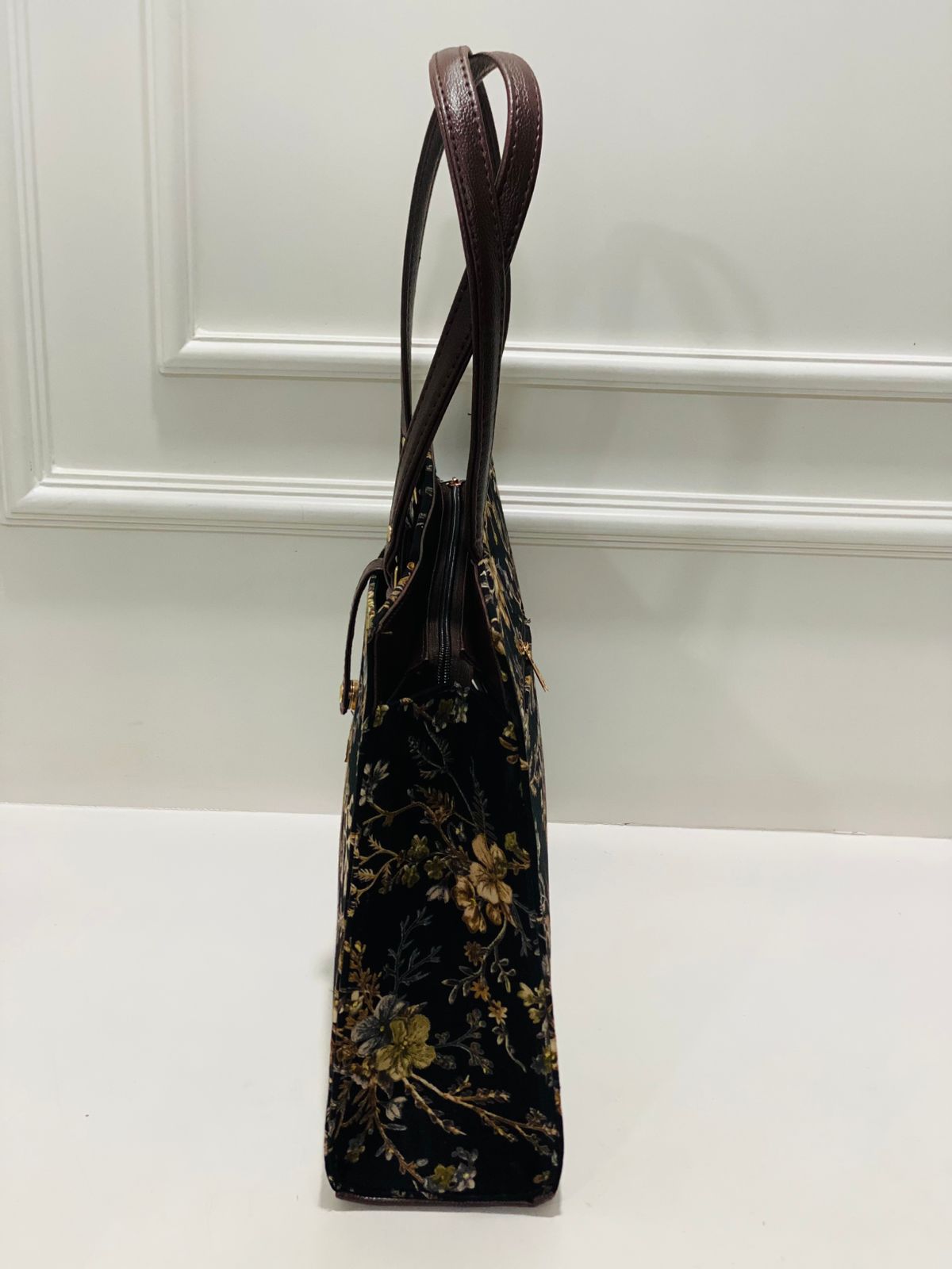 Autumn Bloom Jet Black Laptop Statement bag