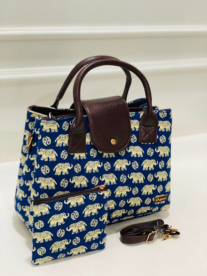 Indigo Elephant Triple Tier Bag