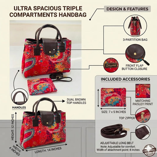 Berry Pink Triple Tier Bag