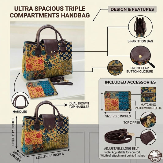 Yellow Floral Triple Tier Bag