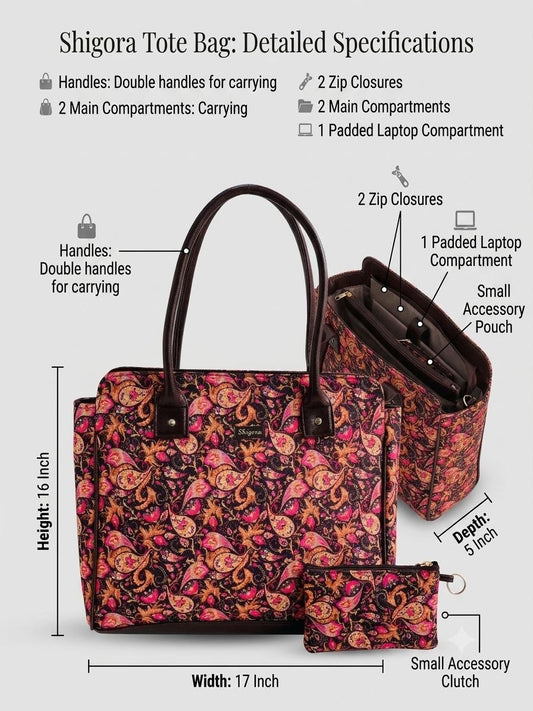 Royal Paisley Spacious Laptop Bag