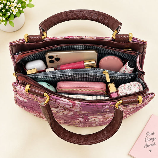 Violet Bloom Satchel Bag