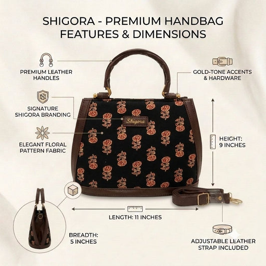 Midnight Floral Satchel Bag