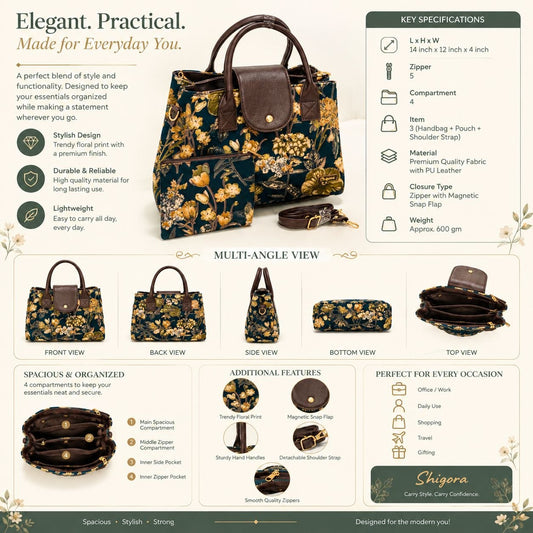 Autumn Blossom Triple Tier Bag