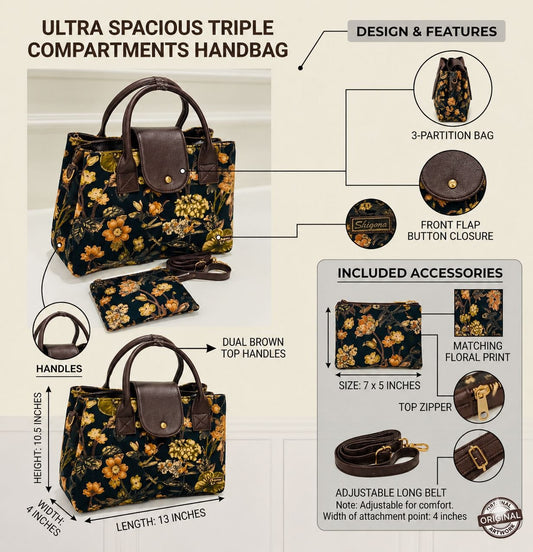Autumn Blossom Triple Tier Bag