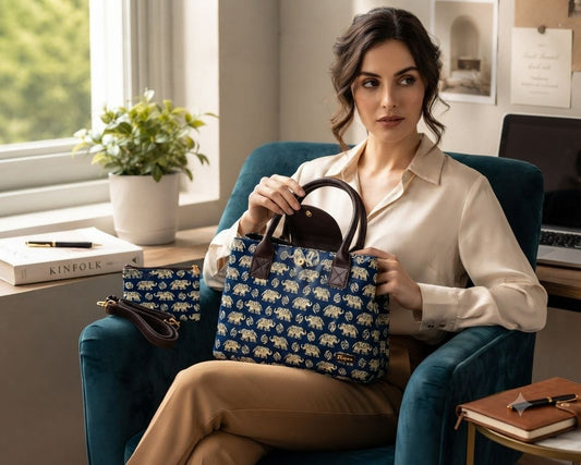 Indigo Elephant Triple Tier Bag