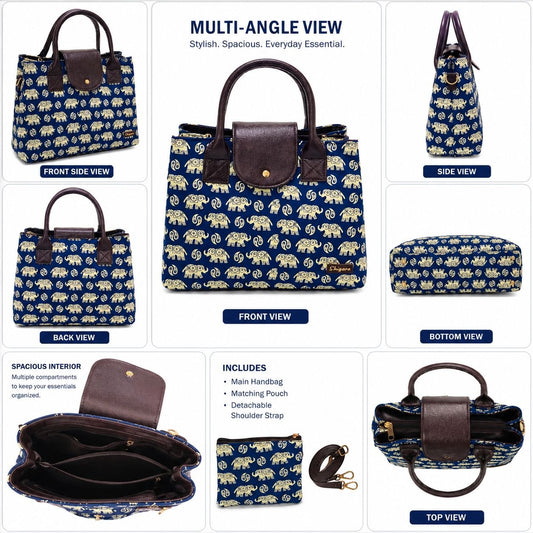 Indigo Elephant Triple Tier Bag