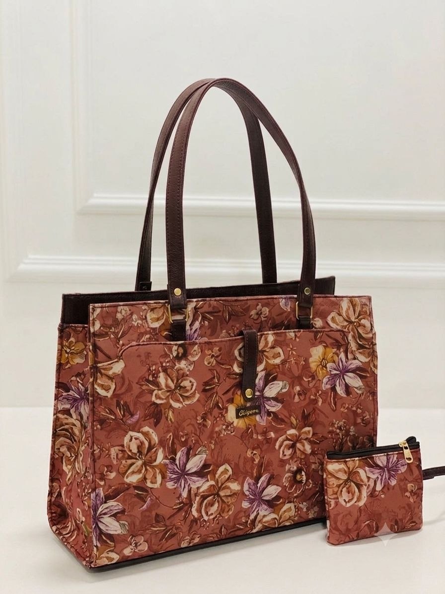 Blush Floral Statement Laptop Bag