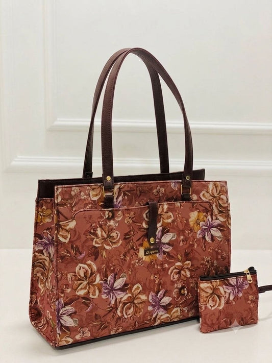 Blush Floral Statement Laptop Bag
