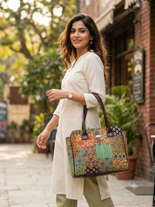 Golden Mosaic Spacious Laptop Bag