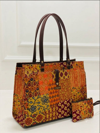 Vintage Patchwork Statement Laptop Bag by Shigora — product photo 1